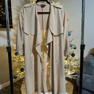 Bebe Tan Open Front Cardigan